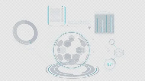 Interface with animated HUD and infographic elements for data transformation Stock Footage 316654503