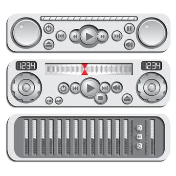 Interface of Audio Player and Radio. Stock Illustration