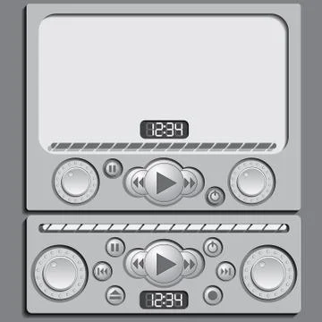 Interface of Audio, Video Player Bar. Stock Illustration