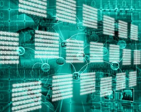 Interface binary code Illustrazione stock