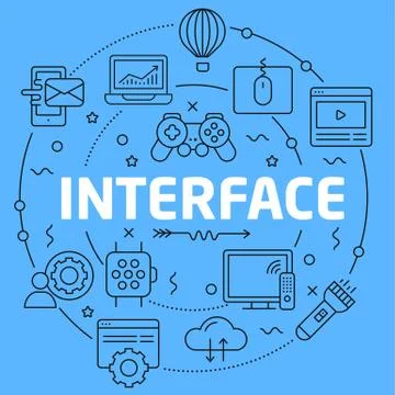 Interface Blue Lines Illustration for prsentation Stock Illustration