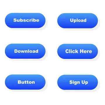 Interface button. Web button set. Click button. Action button. Vector illus.. Stock Illustration