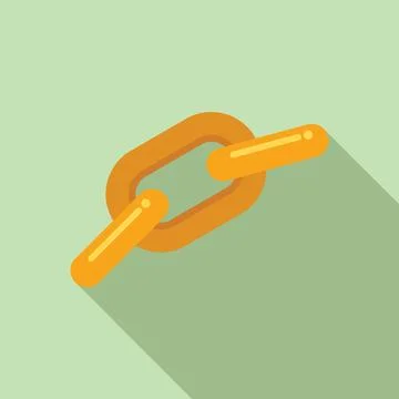 Interface chain icon flat vector. Web link Stock Illustration