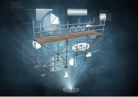 Interface charts with 3D Scaffolding Stock Illustration