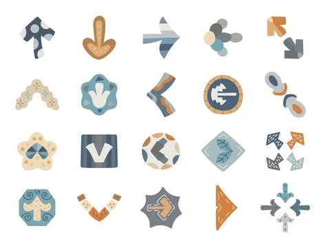 Interface control set in scandinavian style Stock Illustration