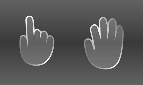 Interface controlling hands showing pointer and open palm イラスト素材