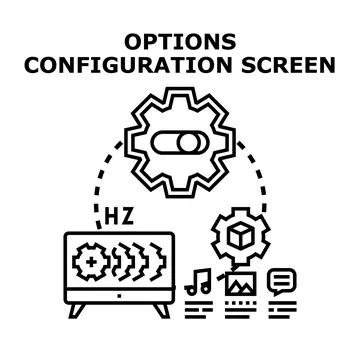Interface controlling system configuration options screen Stock Illustration