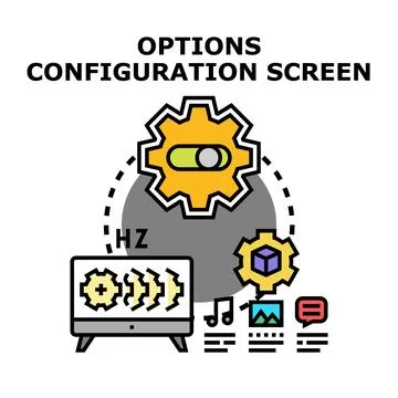 Interface controlling system configuration options screen Stock Illustration