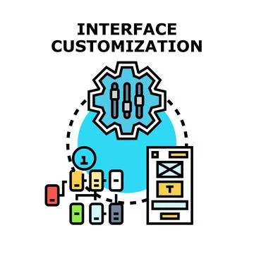 Interface customization process for adaptive mobile applications Stock Illustration
