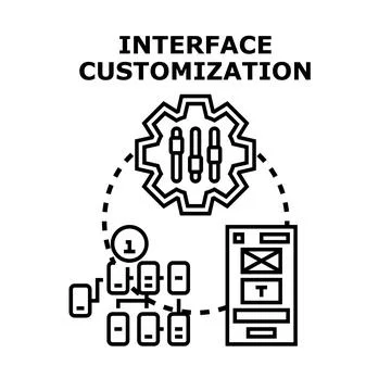 Interface customization process for adaptive mobile applications Stock Illustration