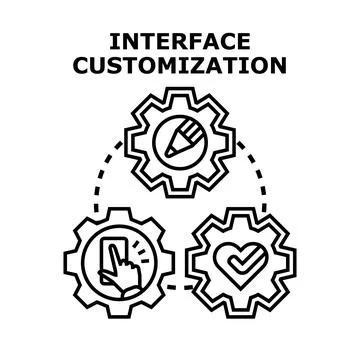 Interface customization process creating personalized user experience Stock Illustration