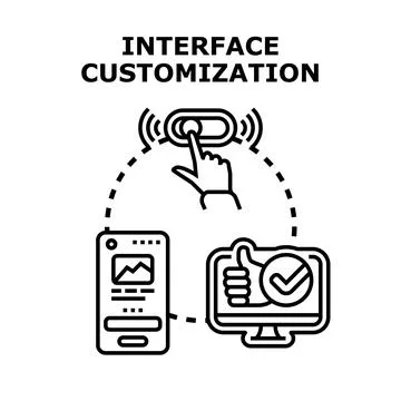 Interface customization setting digital user experience Stock Illustration