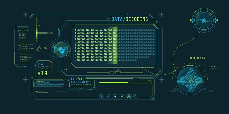 Interface for decoding object data received from satellite. Illustration