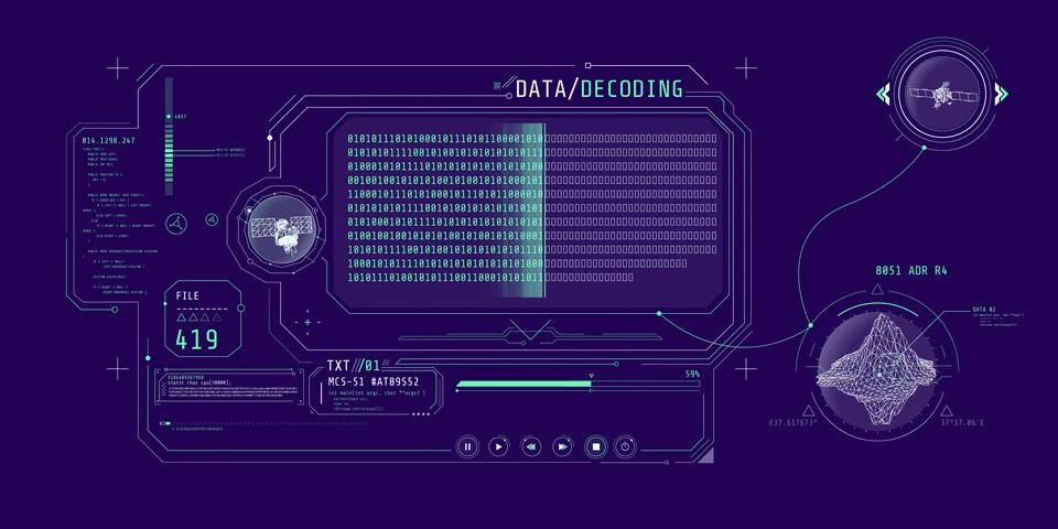 Interface for decoding object data received from satellite. Illustration