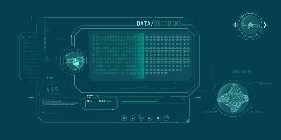 Interface for decoding object data received from satellite. Illustration