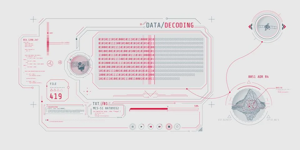 Interface for decoding object data received from satellite. Illustration