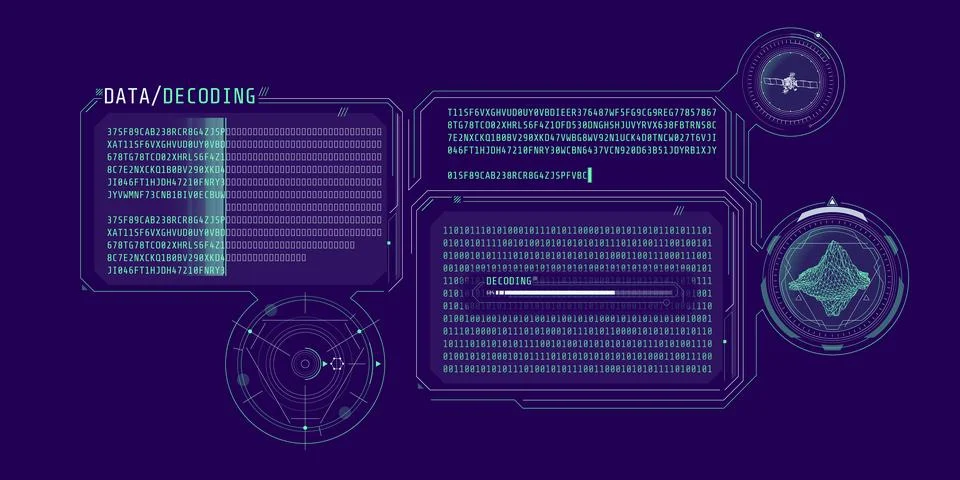 Interface for decoding satellite data about an object. Illustration