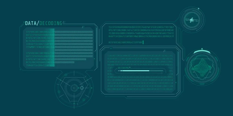Interface for decoding satellite data about an object. Illustration