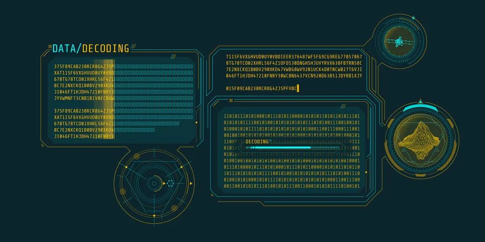 Interface for decoding satellite data about an object. Illustration