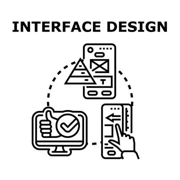 Interface design and user experience developing process Illustrazione stock