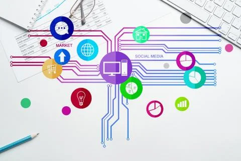 Interface design for mobile and web application Stock Illustration