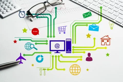 Interface design for mobile and web application Stock Illustration