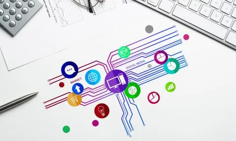 Interface design for mobile and web application Stock Illustration