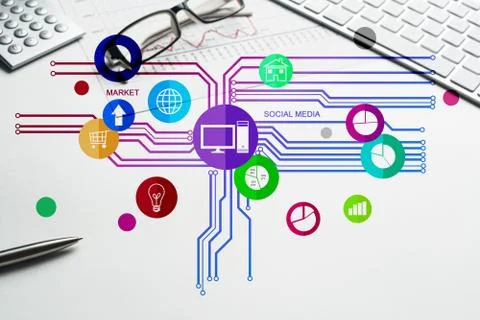 Interface design for mobile and web application Stock Illustration