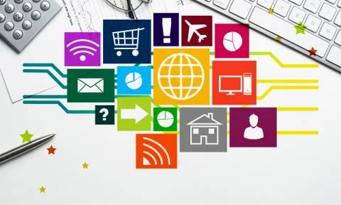 Interface design for mobile and web application Stock Illustration