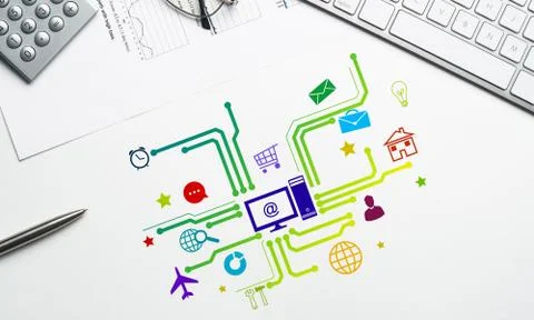 Interface design for mobile and web application Stock Illustration