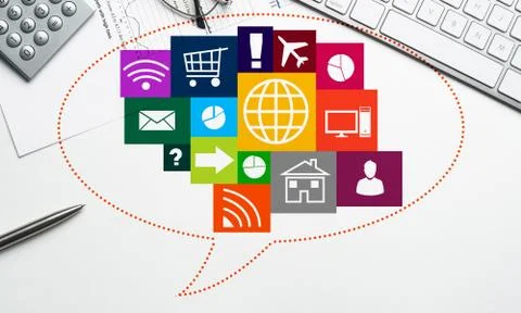 Interface design for mobile and web application Stock Illustration