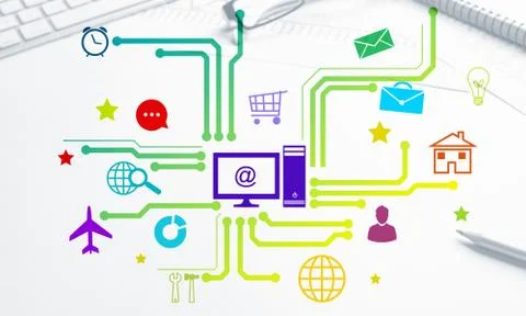 Interface design for mobile and web application Stock Illustration