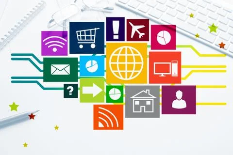 Interface design for mobile and web application Stock Illustration