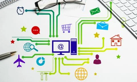 Interface design for mobile and web application Stock Illustration