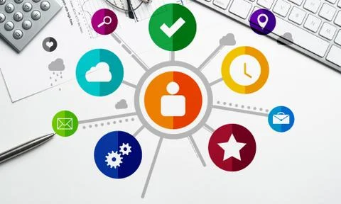 Interface design for mobile and web application Stock Photos