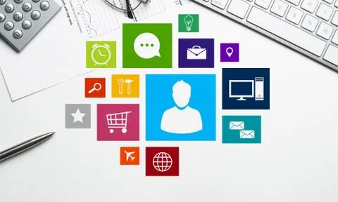 Interface design for mobile and web application Stock Photos