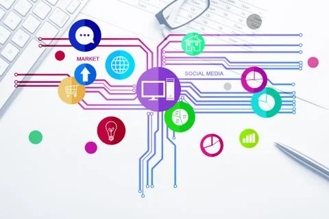 Interface design for mobile and web application Stock Photos