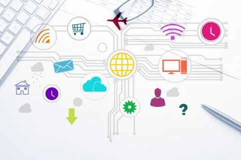 Interface design for mobile and web application 库存照片