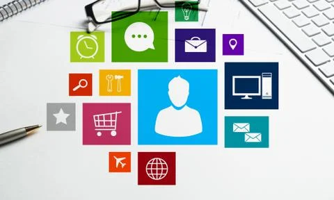 Interface design for mobile and web application Stock Photos