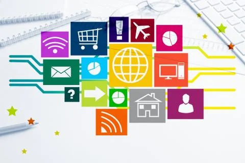 Interface design for mobile and web application Stock Photos
