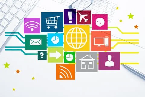 Interface design for mobile and web application 库存照片