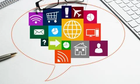 Interface design for mobile and web application Stock Photos
