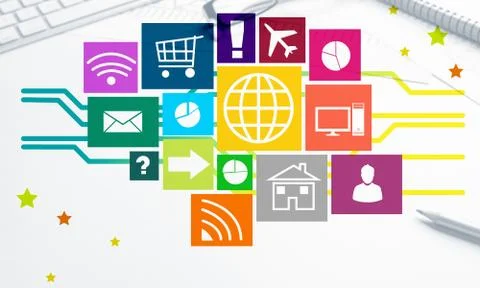 Interface design for mobile and web application Stock Photos