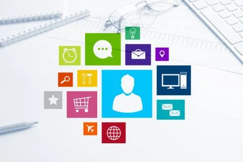 Interface design for mobile and web application Stock Photos
