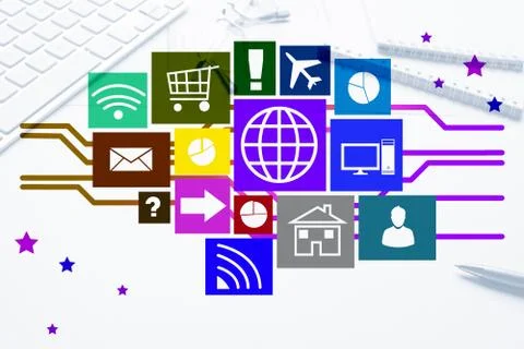 Interface design for mobile and web application 库存照片