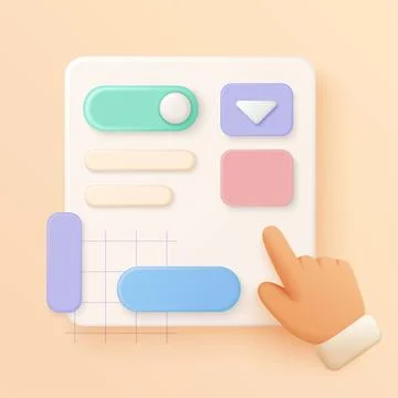 Interface design UI toolkit 3D concept Stock Illustration