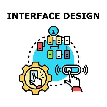Interface designing process for user experience development Stock Illustration