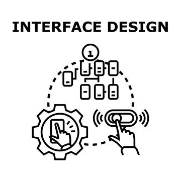 Interface designing process for user experience development Stock Illustration