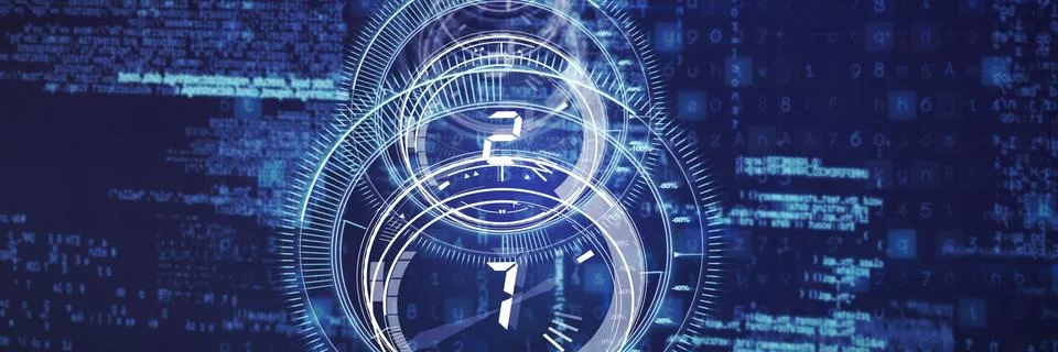 Interface dial countdown with blue background Stock Illustration