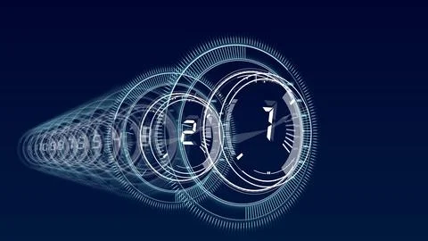 Interface dial countdown with blue background Foto stock